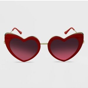 Valentine's Day Heart-Shaped Red Sunglasses